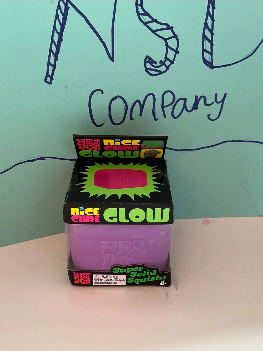 Nice Cube Glow Super Solid Squish Toy — Nee Doh — Purple